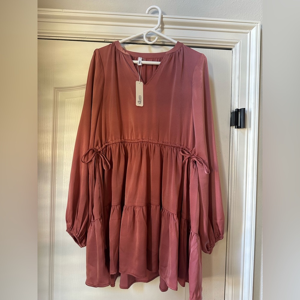 Glam Pink Satin Dress